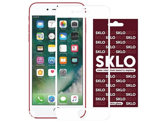 Защитное стекло SKLO 3D full glue для iPhone SE 2020 Белый 883302