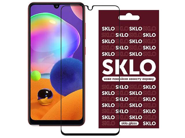 Защитное стекло SKLO 3D full glue для Samsung Galaxy A31 Черный 905120