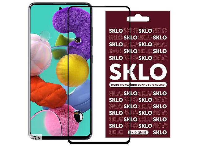 Защитное стекло SKLO 3D full glue для Samsung Galaxy M31s Черный 883314