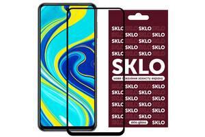 Защитное стекло SKLO 3D full glue для Xiaomi Redmi Note 9S Черный 883316