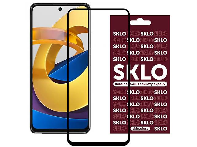 Защитное стекло SKLO 3D full glue Poco M4 Pro 4G Черный 1370909