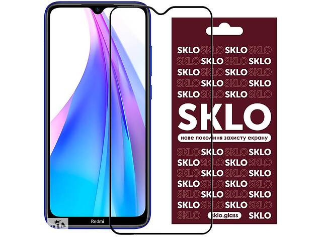 Защитное стекло SKLO 3D full glue Xiaomi Redmi Note 8T Черный