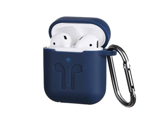 Защитный чехол для кейса Apple AirPods 2Е Pure Color Silicone Imprint Navy (2E-AIR-PODS-IBPCSI-3-NV)