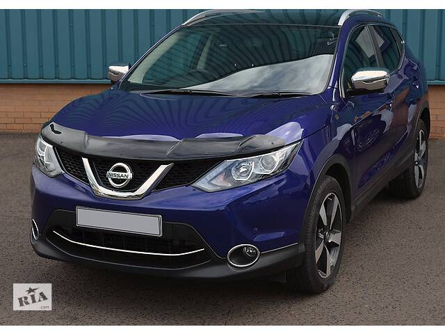 Дефлектор капота EuroCap (2014-2017) Nissan Qashqai 2014↗ гг. TSR Дефлектор на капот (Мухобойка) Ниссан Кашкай