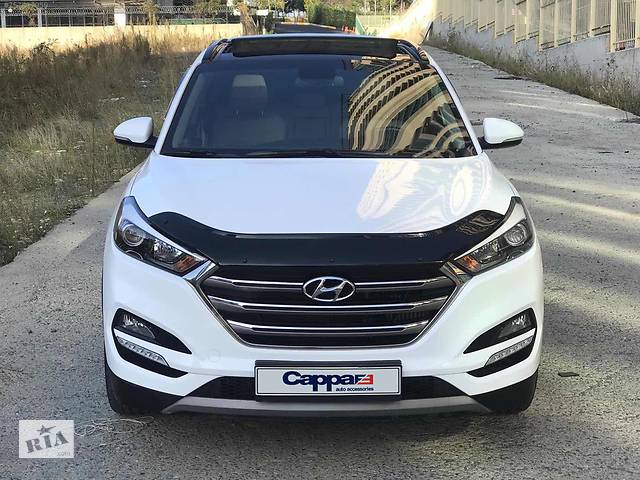 Дефлектор капота (EuroCap) Hyundai Tucson TL 2016-2021 гг. TSR Дефлектор на капот (Мухобойка) Хюндай Туксон TL