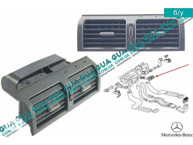 Дефлектор / воздушная заслонка обдува кабины центральная A2108300054 Mercedes / МЕРСЕДЕС E-CLASS 1995- / Е-КЛАСС
