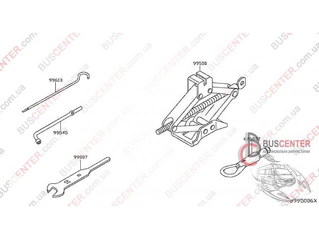 Домкрат Nissan Qashqai (2007-2014) 99550EQ56C NISSAN 99550-EQ56C