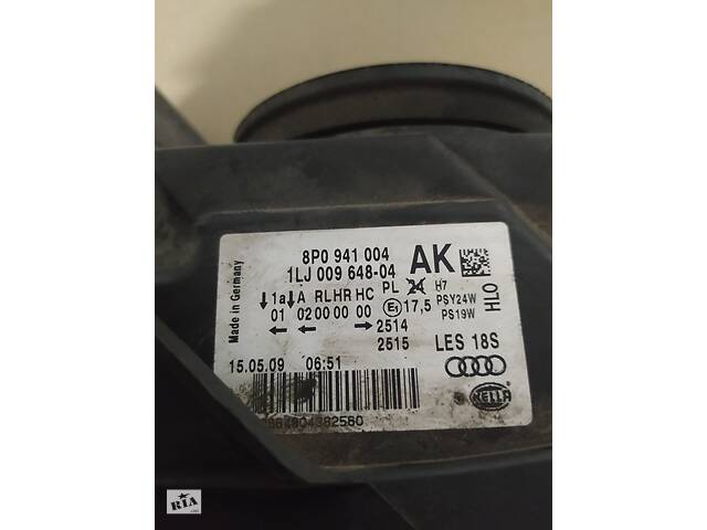 Фара A3 S3 A3 Sportback 8P HELLA (2005-2013р. в) - Фото 6