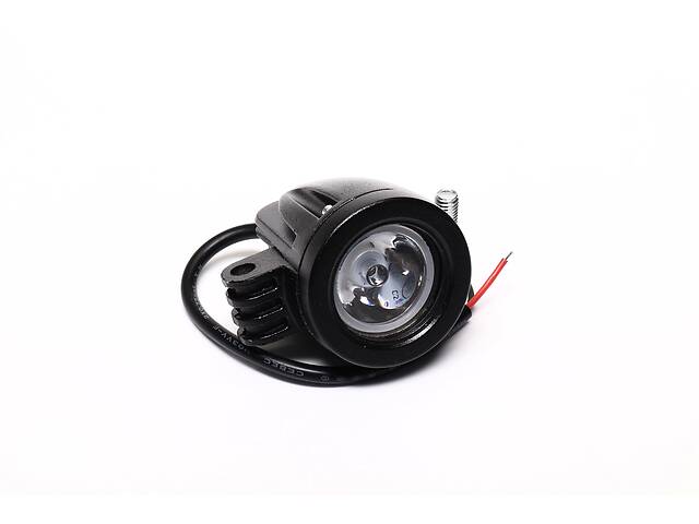 Фара LED круглая 10W, 1 лампа + линза, 55*65мм, широкий луч 12/24V (Китай)