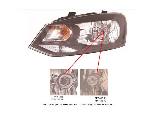 Фара права Volkswagen Polo 2009-2015