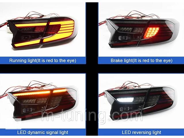 Фонари Honda Accord 10 (2018+) тюнинг LED оптика (черные) - Фото 5
