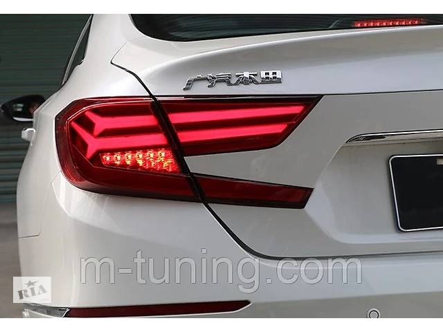 Фонари Honda Accord 10 (2018+) тюнинг led оптика (красные) V2 - Фото 1