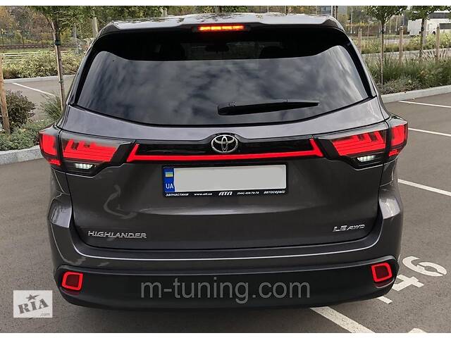 Фонари Toyota Highlander 50 тюнинг LED оптика (тонированные) - Фото 2