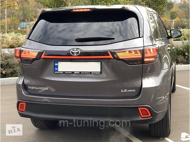 Фонари Toyota Highlander 50 тюнинг LED оптика (тонированные) - Фото 3