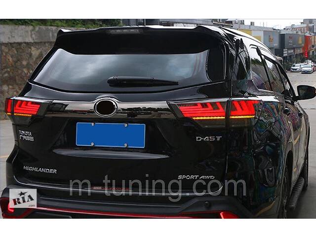 Фонари Toyota Highlander 50 тюнинг LED оптика (тонированные) - Фото 6