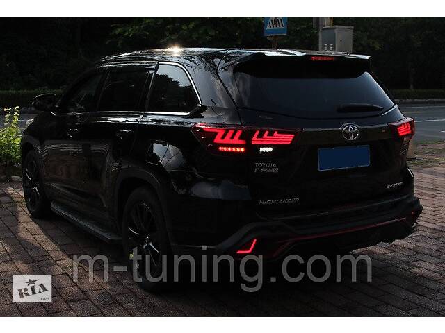 Фонари Toyota Highlander 50 тюнинг LED оптика (тонированные) - Фото 7