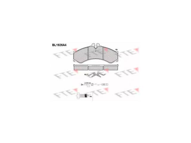 FTE Колодки тормозные (передние/задние) MB Sprinter 408-416/VW LT 46 96- (с датчиками) (BL1926A4)