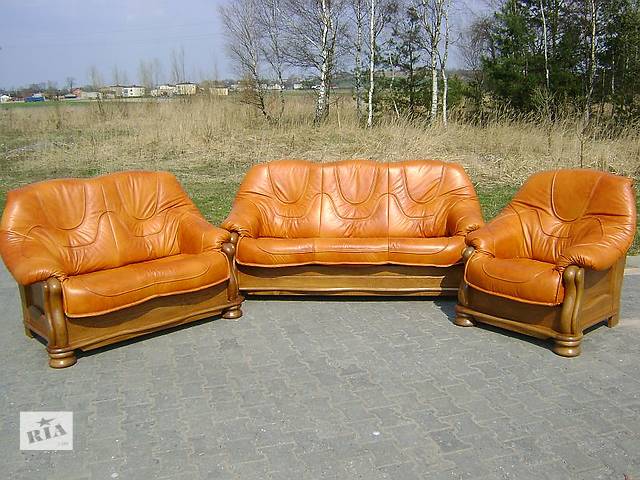 Новый кожаный диван и два кресла VEGAR. Кожаная мебель, комплект, набор.