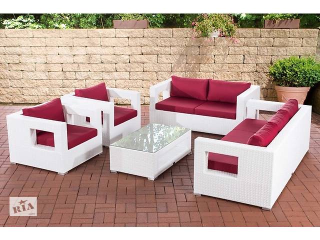 Садовый комплект мебели Lounge-Set Honolulu rubinrot белый ротанг