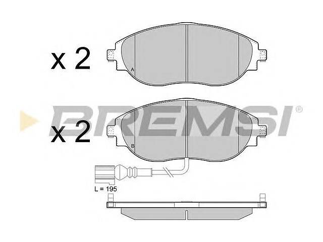 гальмівні колодки перед. VW Passat 10-/Skoda Octavia 12- (TRW) с датчиком