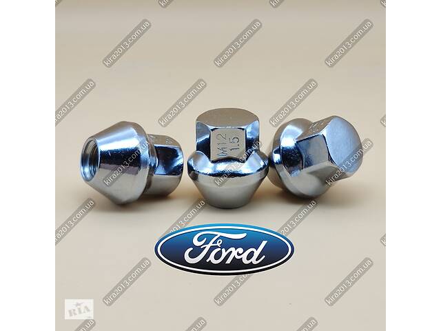 Гайка колесная для Ford Focus 2005-2013 М12х1,5 хром, цельнолитая, ключ 19мм.