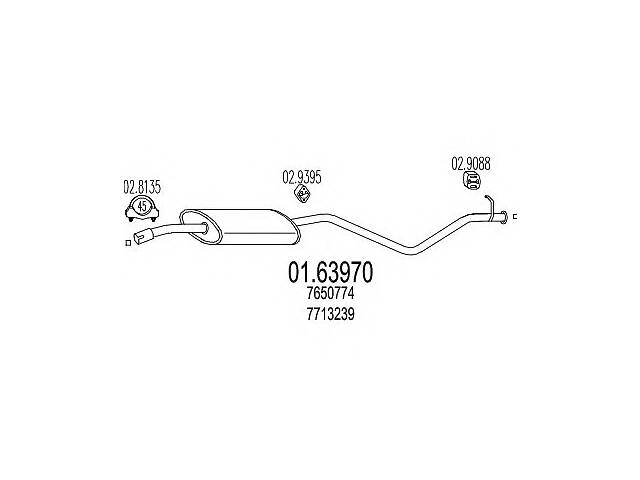 Глушитель для моделей:AUTOBIANCHI (Y10), FIAT (PANDA), LANCIA (Y10)