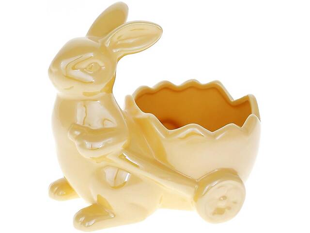 Горшок декоративный Кролик с тележкой 16.5х13х15см Yellow BonaDi