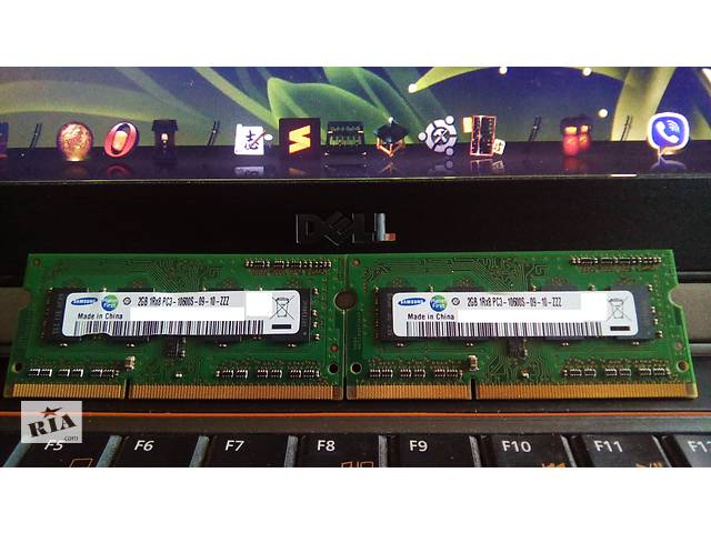Б/У оперативная память so-dimm DDR3 2x2GB (4GB) 10600S