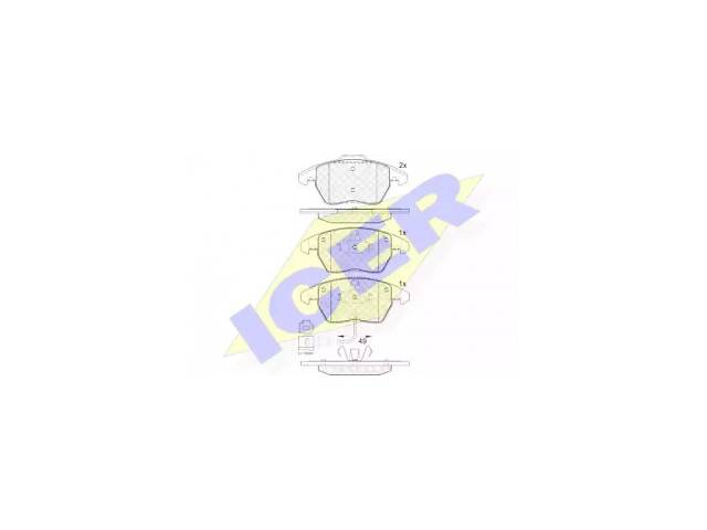 ICER Колодки тормозные (передние) VW Caddy/Golf/Passat 03- (с датчиком) (Ate - Teves) 181567