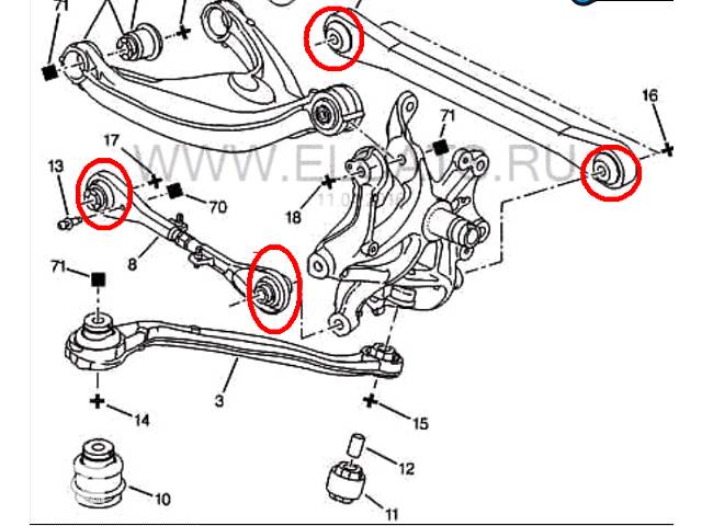 Сайлентблоки в задні малі поперечні важелі ( тяги ) Пежо 407, 508, Сітроен С5Х7, C6.
