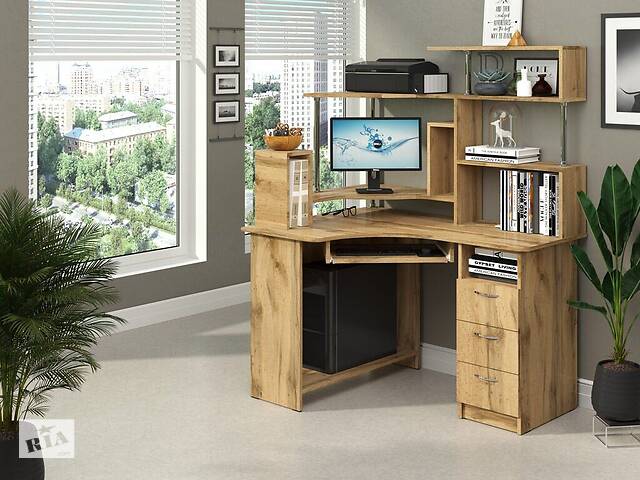 Угловой компьютерный стол Компакт Плюс. Стол для ПК в кабинет и офис