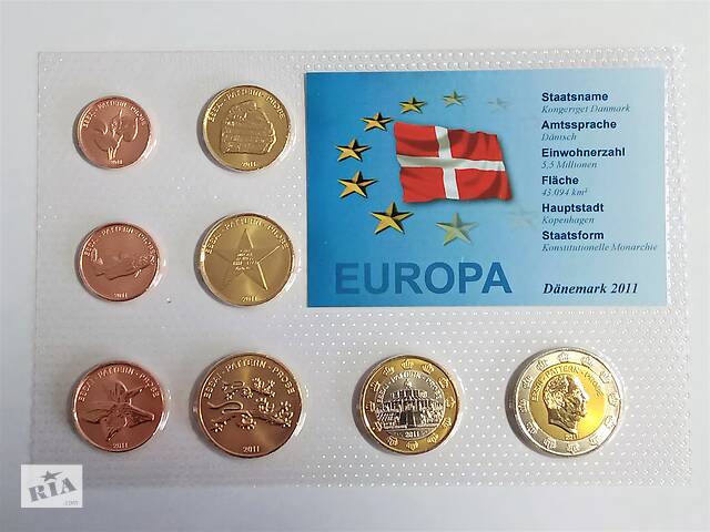 Набір монет Данії Європроба UNC
