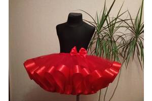 Юбка пачка червона для дівчаток фатінова пишна костюм квіточка, мінні маус, намистинка