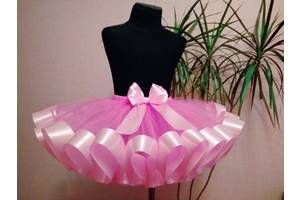 Юбка пачка для девочки супер пышная розовая 4-6 лет костюм Бусинка кукла цветочек