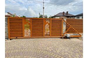Ворота жалюзи. Уличные откатные ворота в Тернополе