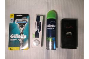 Gillette Mach 3 бритва + гель, ROSE of BULGARIA Shaving Cream, NIVEA MEN Shaving Cream