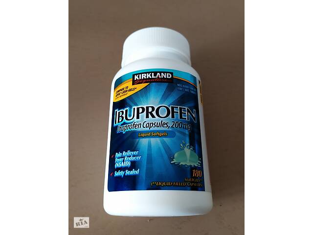 Кіркланд 180 гелевих капсул Ibuprofen Kirkland США.