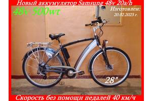 Електро-велосипед електро-велосипед 48v 500W РУЧКА ГАЗУ! як новий!