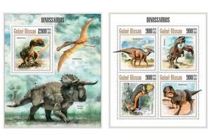 Красивые марки фауна Динозавры-9, 26 блоков