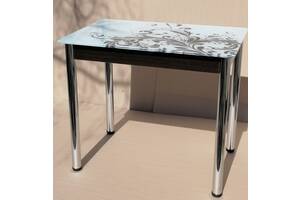 Кухонный стол со стеклом с рисунком