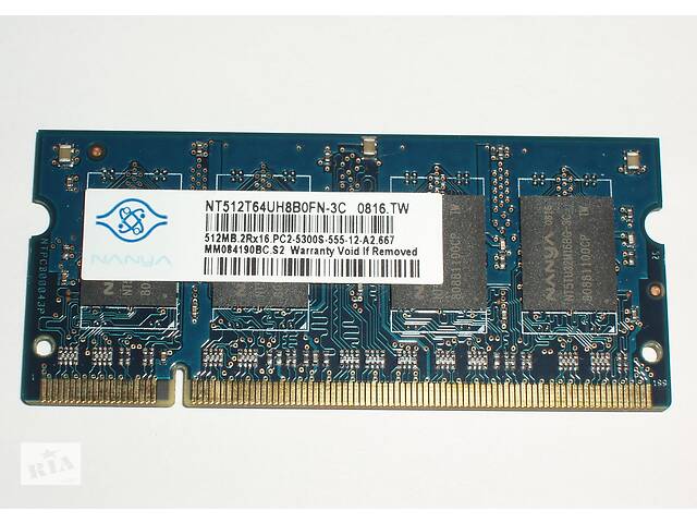 Память SODIMM DDR2, 512MB, 667 МГц.