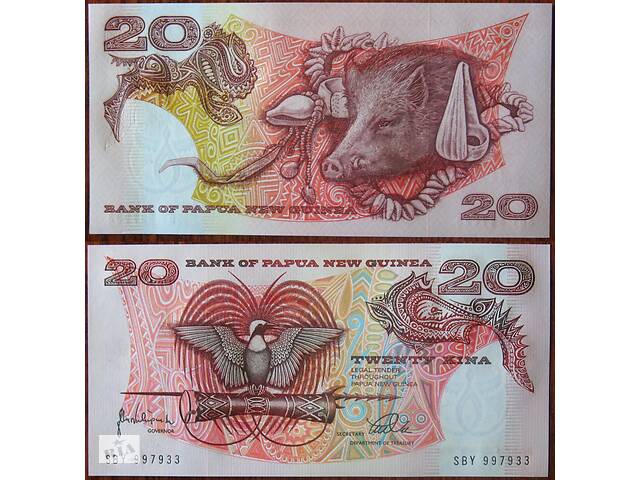 Банкнота 20 кина Папуа-Новая Гвинея 1998 г UNC