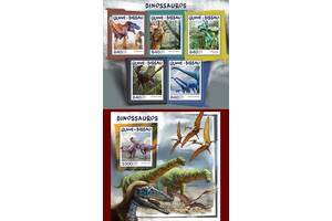 Марки фауна Динозаври, 12 чистих блоків