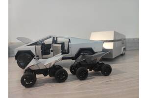 Tesla Cybertruck іграшкова модель з трейлером і квадроциклом 1:32 масштаб