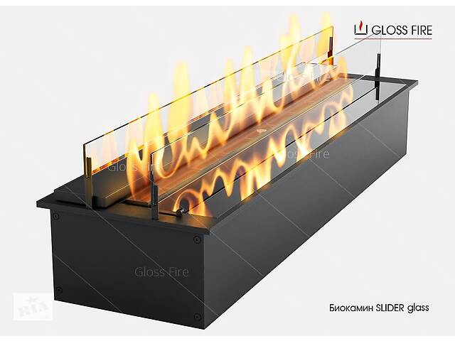 Дизайнерський біокамін Slider glass 600 Gloss Fire