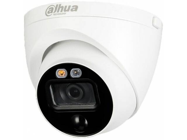 2 Мп HDCVI видеокамера Dahua DH-HAC-ME1200EP-LED (2.8 мм) со световой сиреной