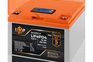 Аккумулятор LP LiFePO4 12,8V - 32 Ah (410Wh) (BMS 50А/25A) пластик LCD для ИБП Купи уже сегодня!