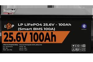 Аккумулятор LP LiFePO4 24V (25,6V) - 100 Ah (2560Wh) (Smart BMS 100А) с BT пластик для ИБП Купи уже сегодня!