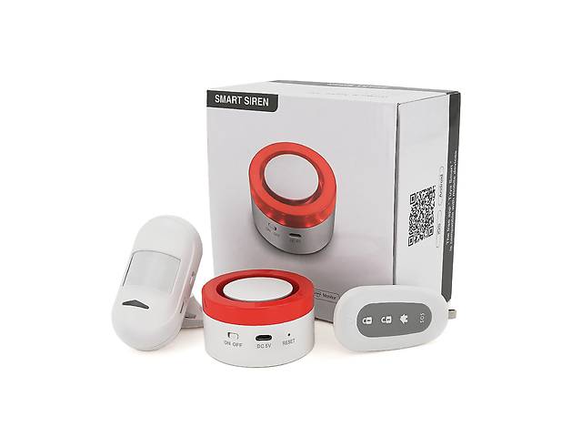 Автономная WiFi сигнализация YOSO Smart Alarm W00 ( Сирена +датчик движения + датчик двери + Пульт дистанционного упр...