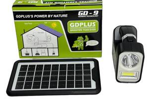 Автономная зарядная система GDPlus GD-9 4500 мА/ч с солнечной панелью/фонарем/лампой (1988504710)